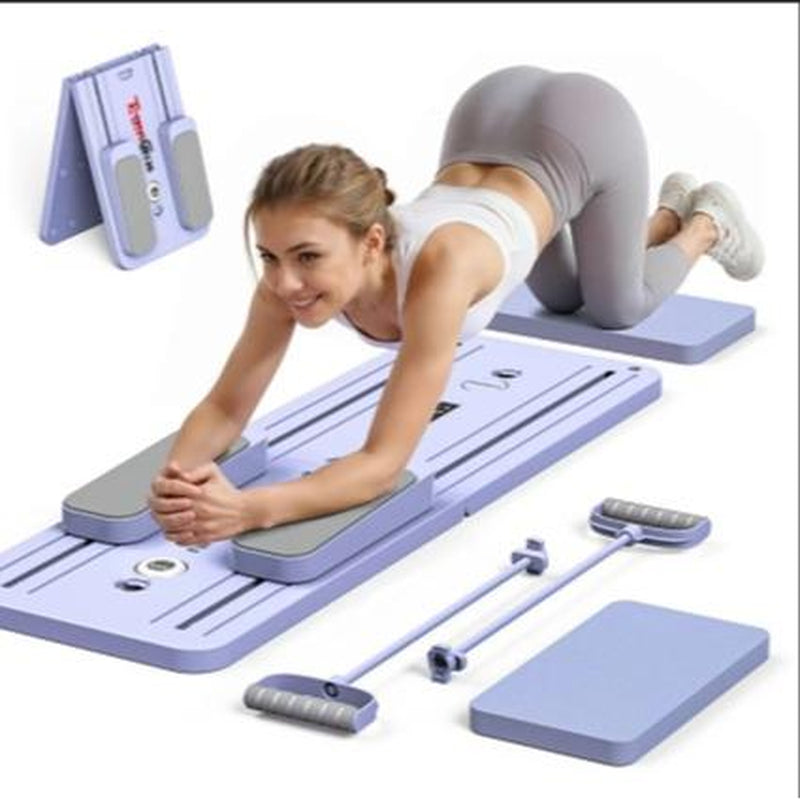 Pilates Board,Multi-Functional Ab Exercise Board,Foldablehome Pilates Reformer with Knee Mat ,Timer Andresistance Bands,Abs Workout Equipment Forabdominal & Core Strength Training #Outdoorfun #Dealsforyoudays
