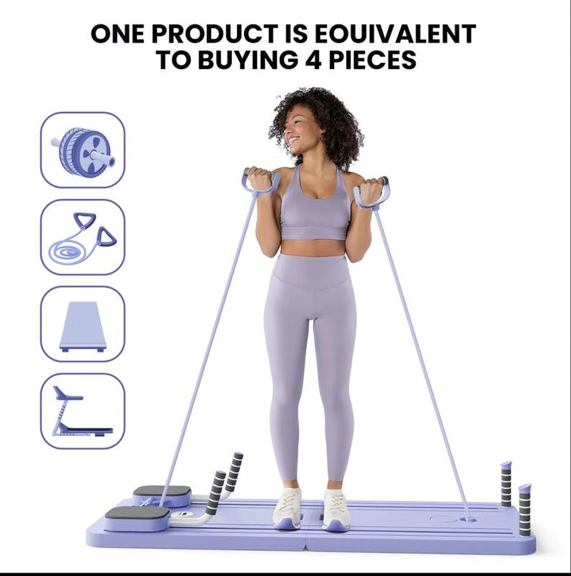 Pilates Board,Multi-Functional Ab Exercise Board,Foldablehome Pilates Reformer with Knee Mat ,Timer Andresistance Bands,Abs Workout Equipment Forabdominal & Core Strength Training #Outdoorfun #Dealsforyoudays
