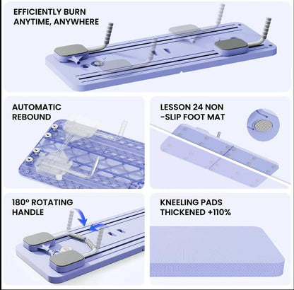 Pilates Board,Multi-Functional Ab Exercise Board,Foldablehome Pilates Reformer with Knee Mat ,Timer Andresistance Bands,Abs Workout Equipment Forabdominal & Core Strength Training #Outdoorfun #Dealsforyoudays
